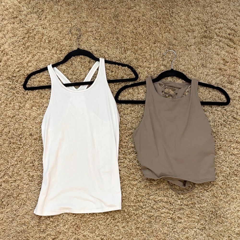 Stylish White and Tan Women's Tops alo bundle